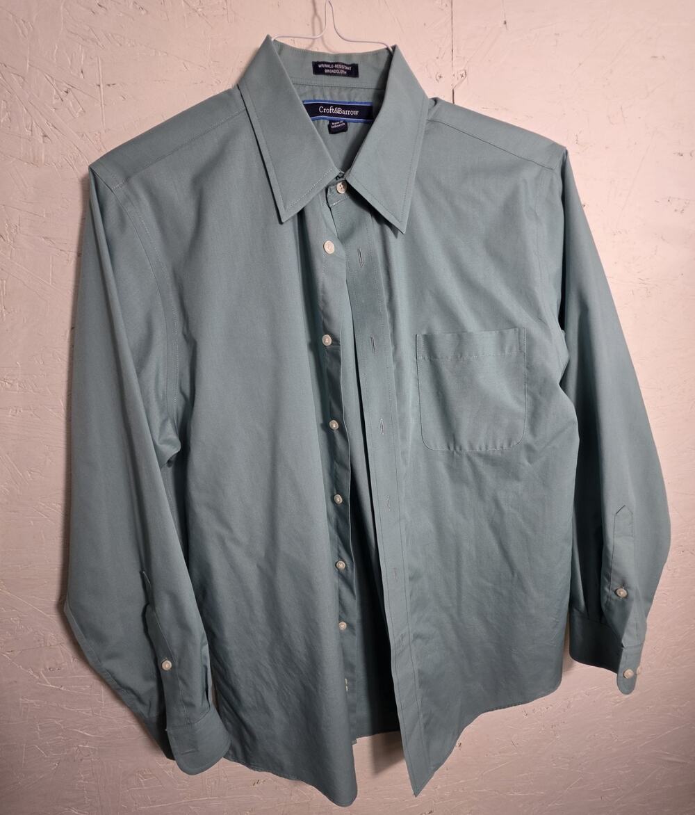 Croft And Barrow Mens Dress Shirt Long Sleeves Size 16 32/33